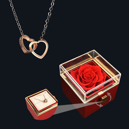 Rose Box with Engraving Necklace